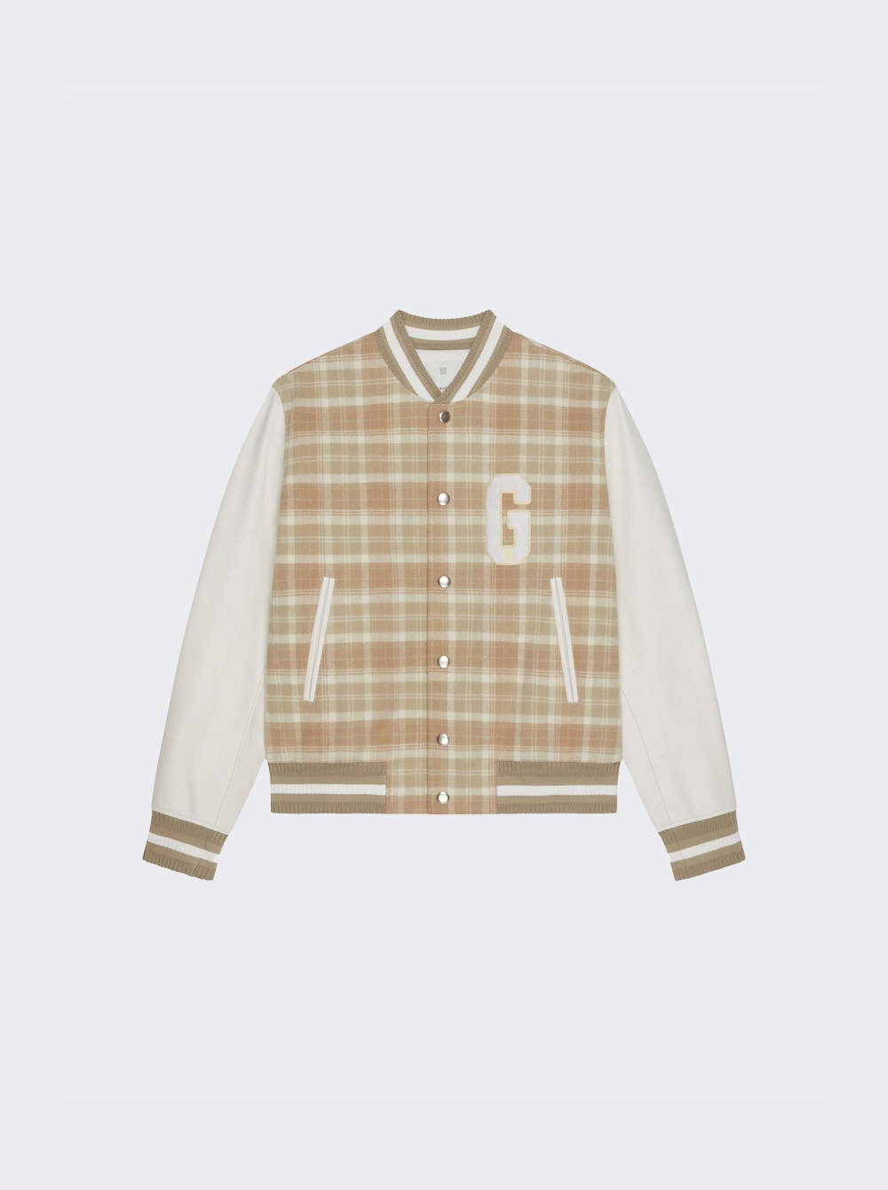 Givenchy | Classic Check Varsity Jacket White & Beige