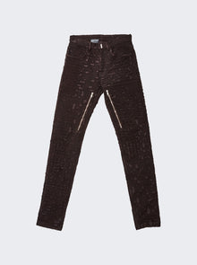 Men | Givenchy | Zipped Slim Fit Denim Trousers | Dark Brown (V1)