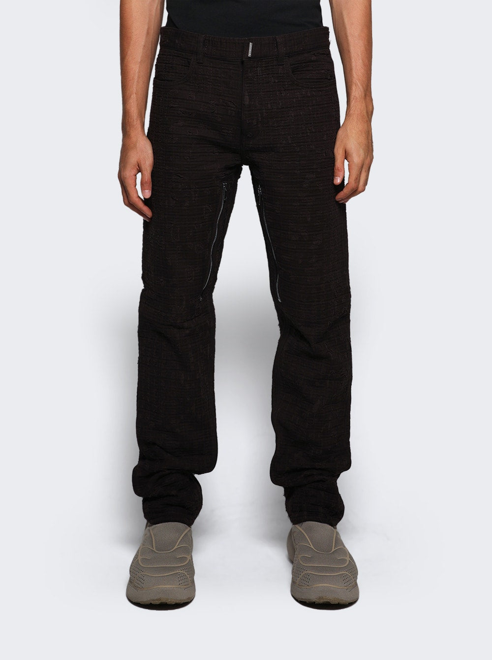 Men | Givenchy | Zipped Slim Fit Denim Trousers | Dark Brown (V1)