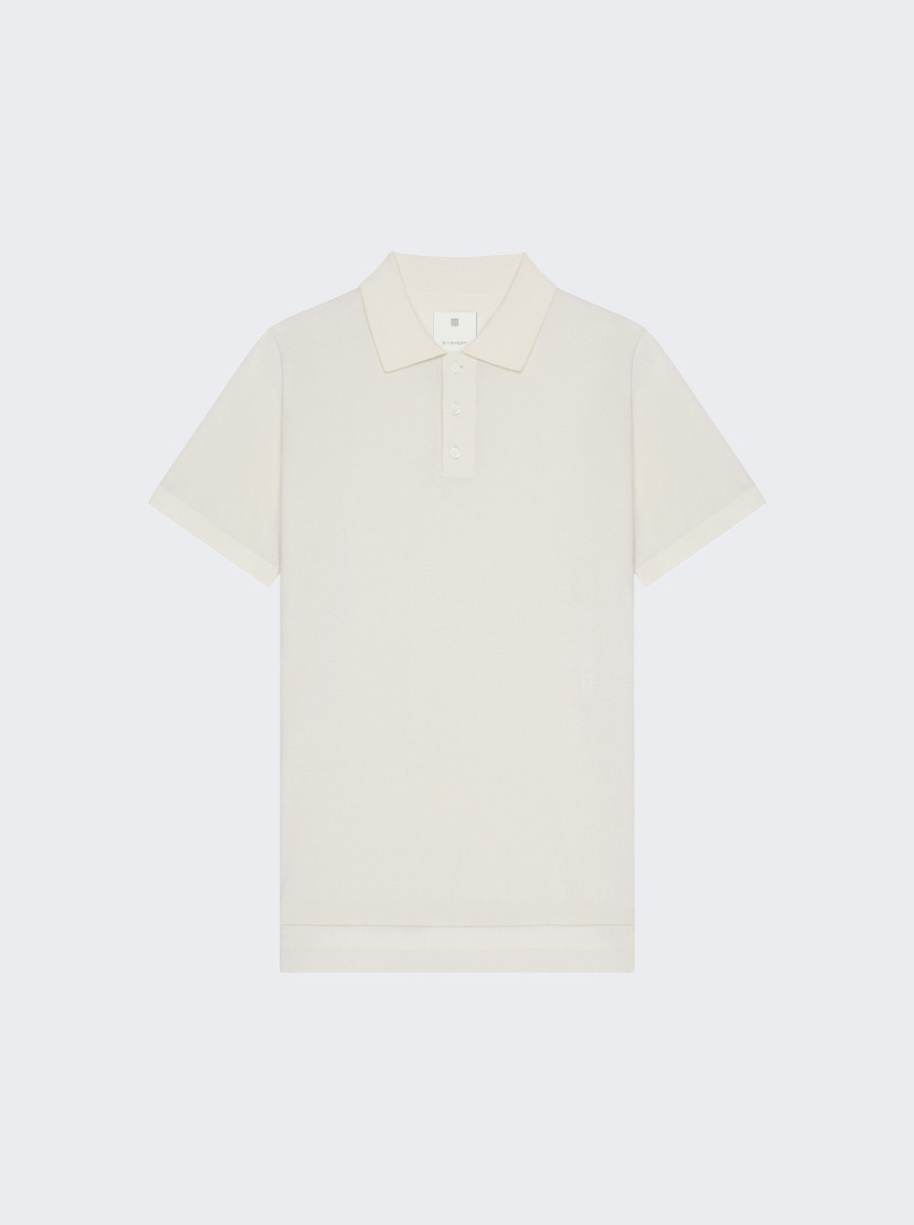 Men | Givenchy | Short Sleeve Cotton And Silk Polo Shirt Ivory