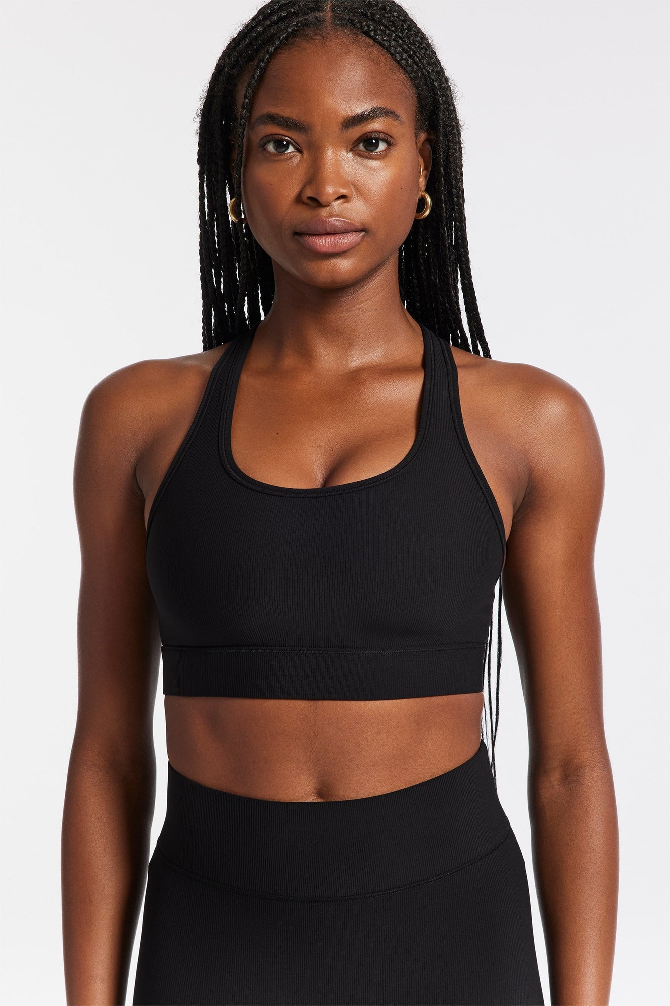 Center Stage Rib Bra | Black