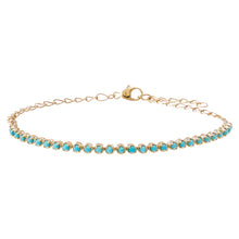 Turquoise Turquoise Tennis Bracelet 14K - Adina's Jewels