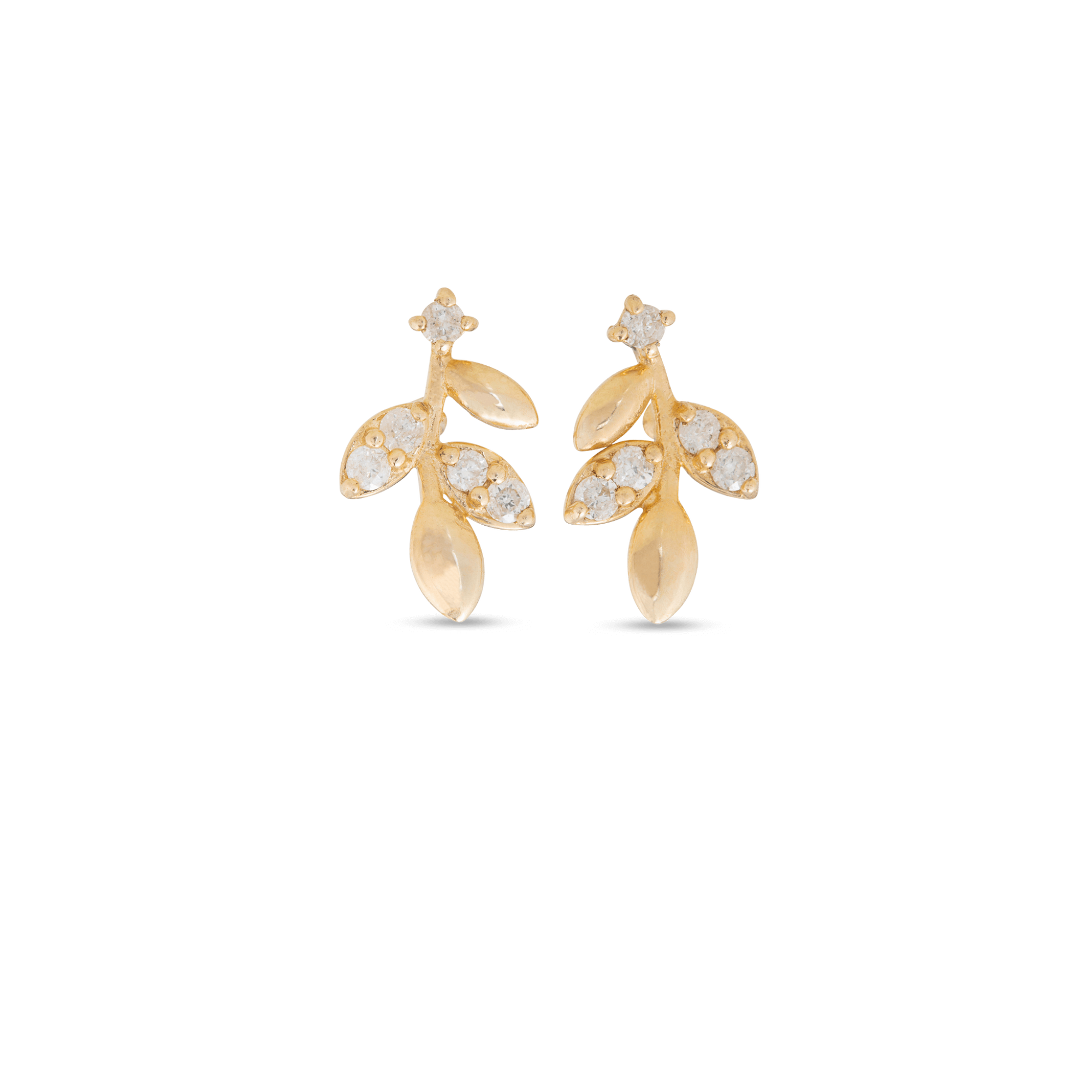 Branch Diamond Studs | 14K Yellow Gold