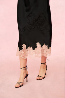 Brinkley Satin Midi Dress | Black