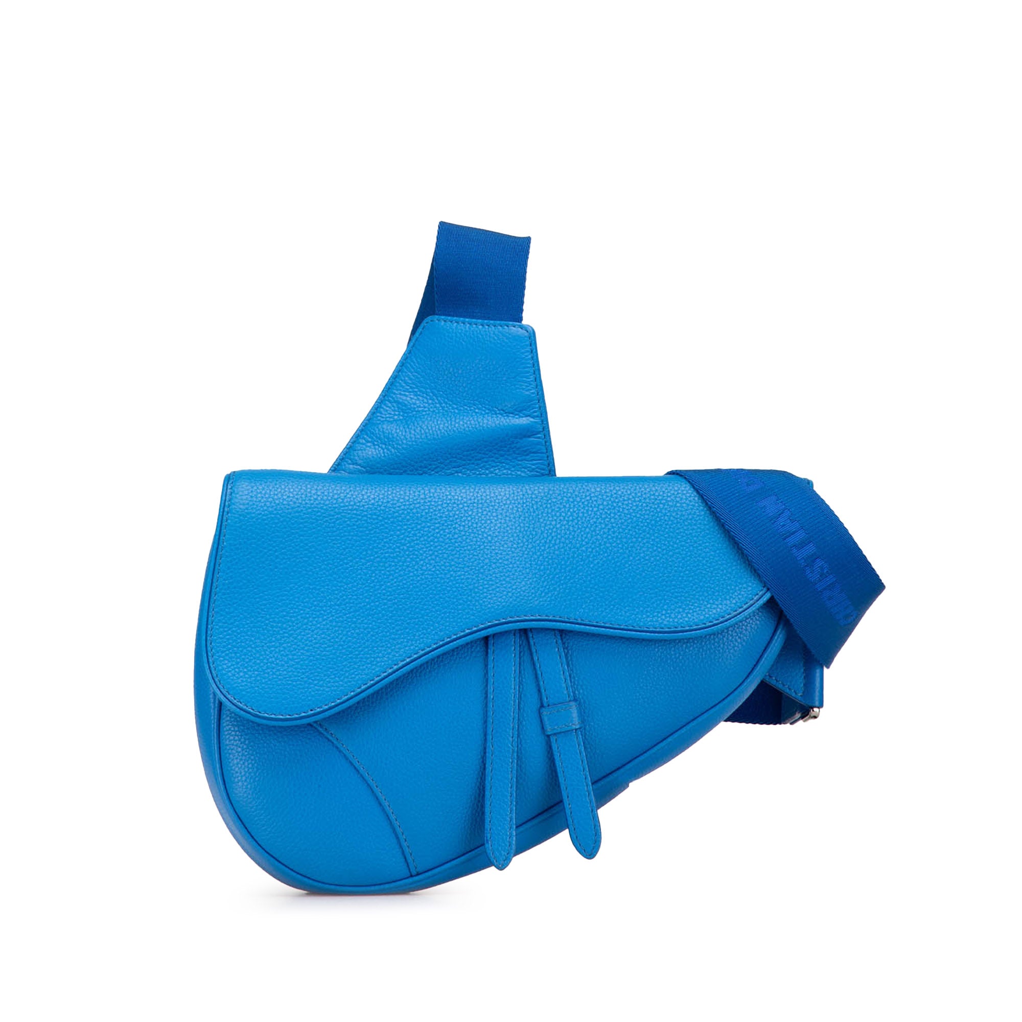 Dior | Pre-Owned Leather Saddle Crossbody | Blue