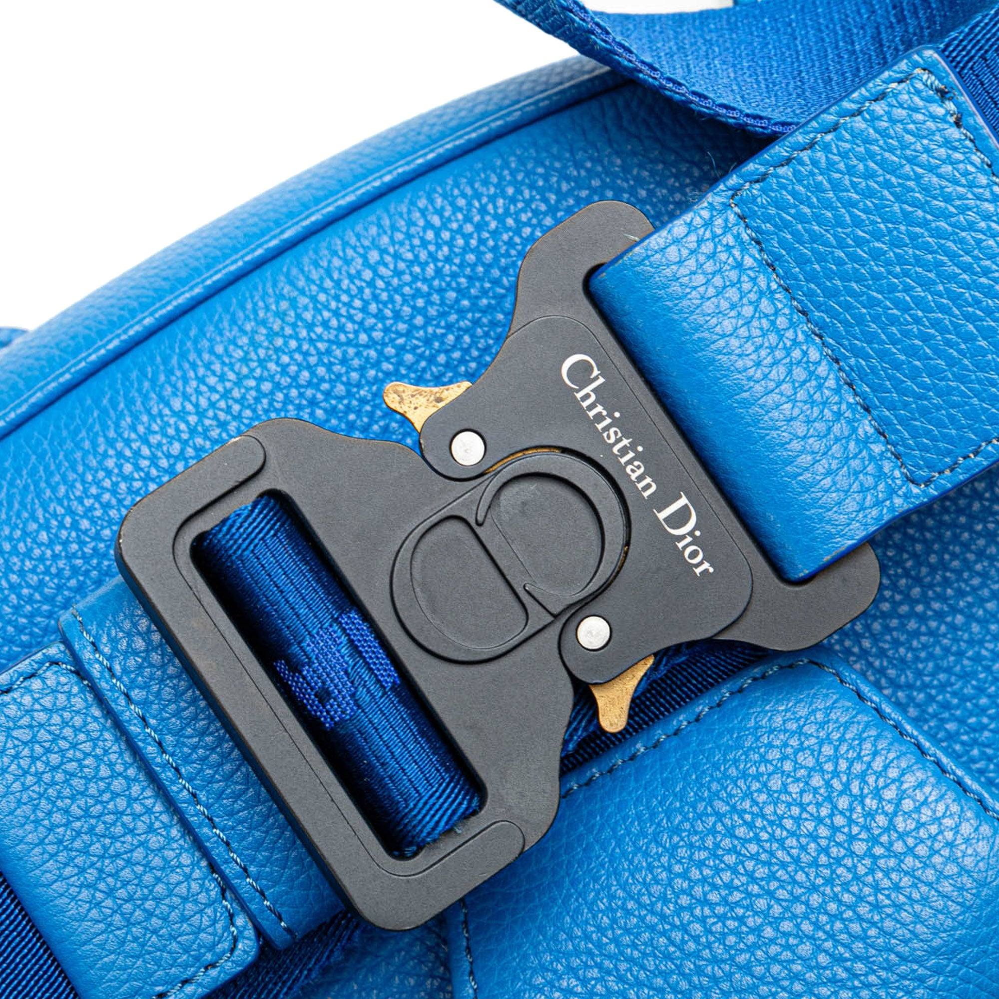 Dior | Pre-Owned Leather Saddle Crossbody | Blue