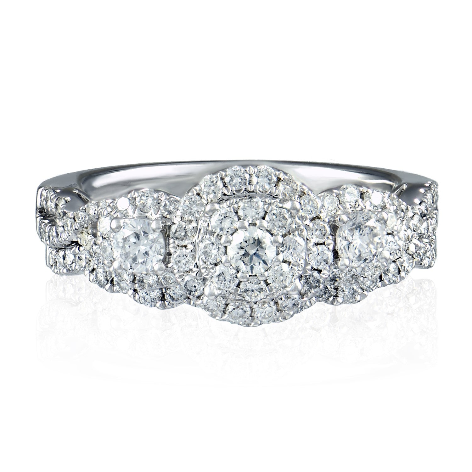 1.00 CT Round Natural Diamond | Bridal Ring | 14K White Gold | H-I Color | I2 Clarity