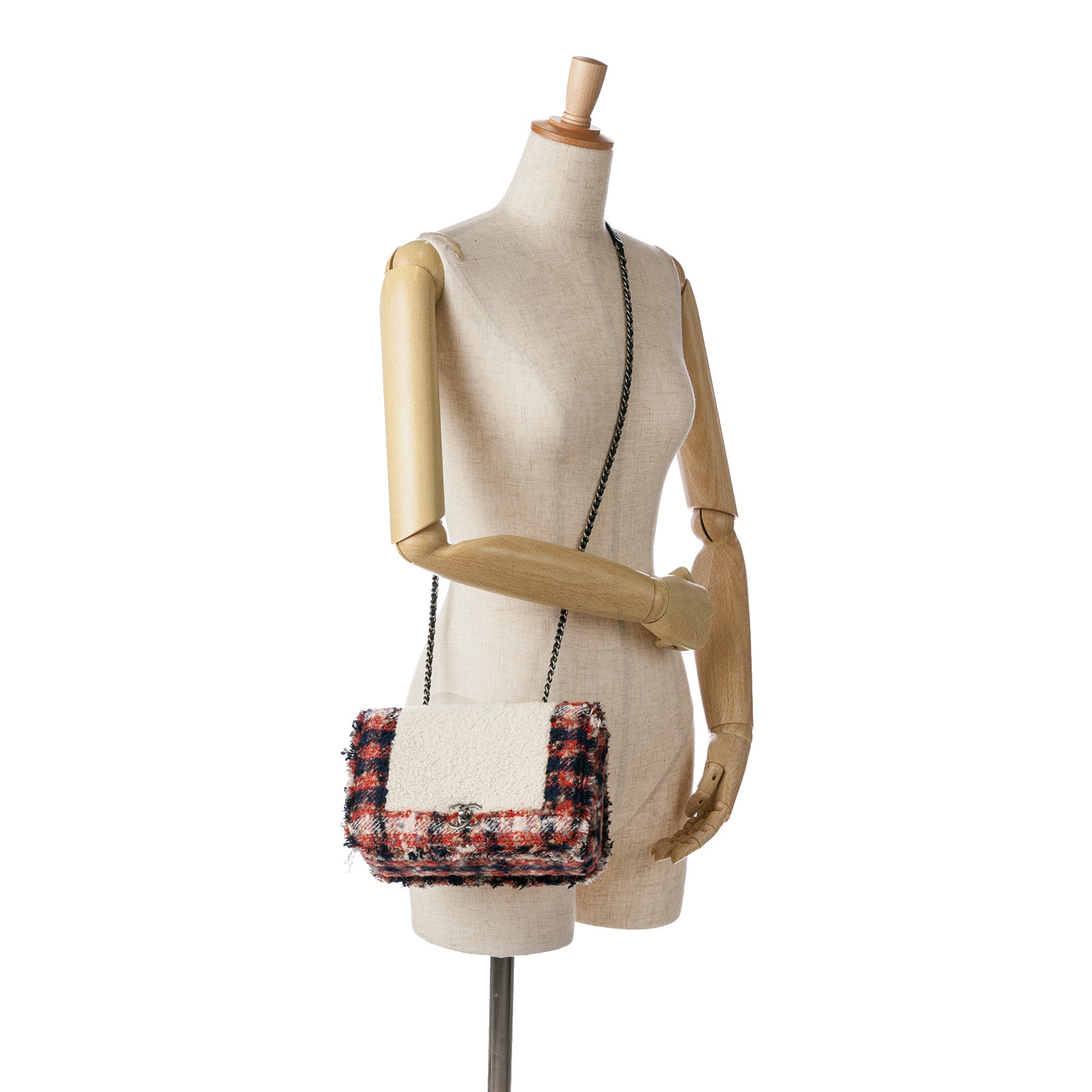 Chanel | Pre-Owned CC Tweed and Shearling Single Flap | Multi