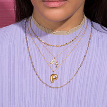 Image of Gold Vermeil XL Bubble Tea Initial Necklace with Stone and Strand Necklaces
