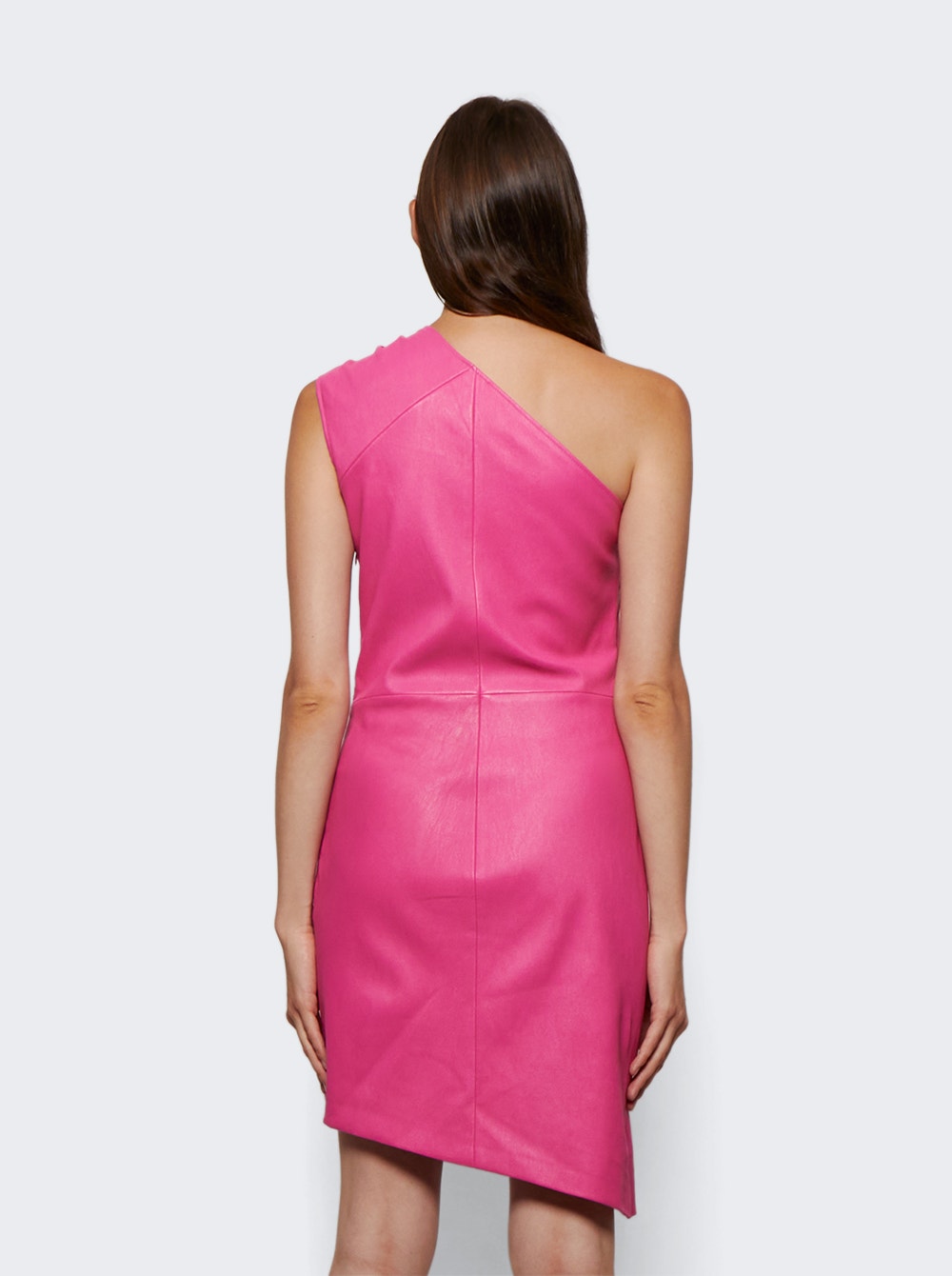 Women | Givenchy | Draped Leather Mini Dress Fuchsia