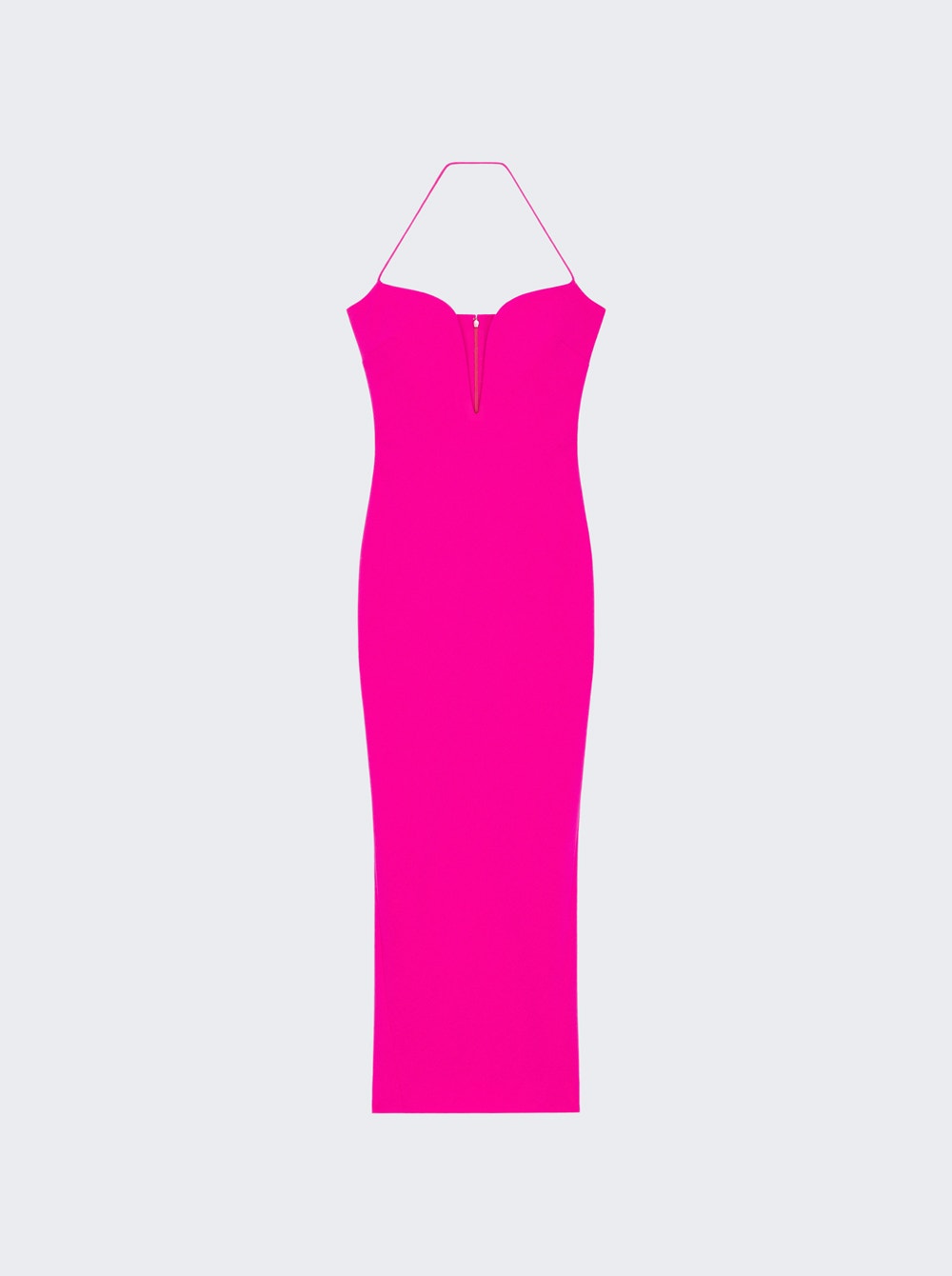 Women | Givenchy | Wool Dress With Plunging Neckline | Fuchsia