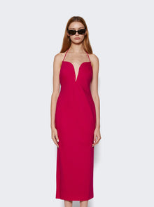 Women | Givenchy | Wool Dress With Plunging Neckline | Fuchsia