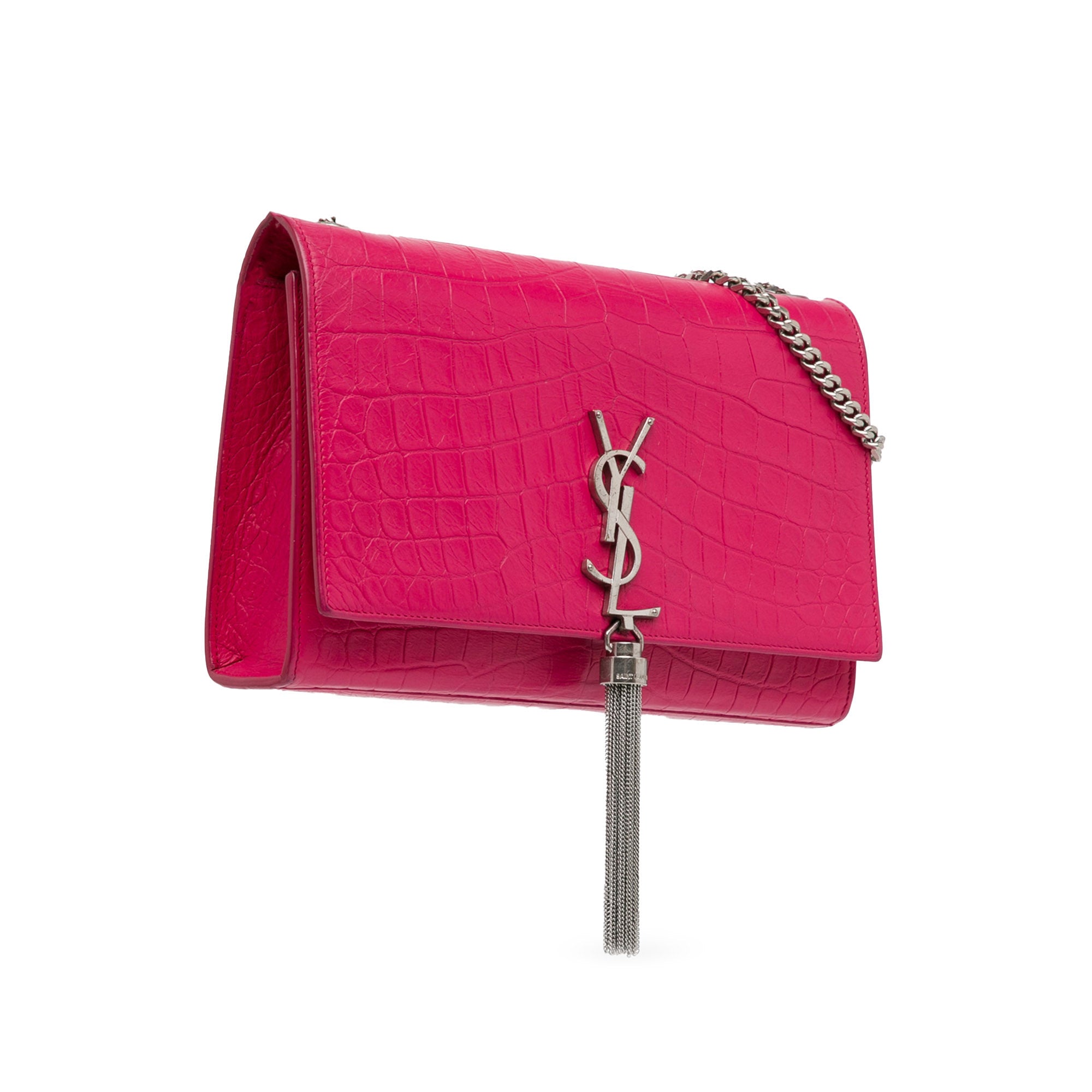 Saint Laurent | Pre-Owned Medium Embossed Kate Tassel Crossbody | Pink