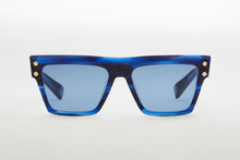 Unisex | B - V Sunglass | Blue Swirl - Gold | Blue