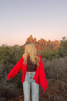 Bad Habits Knit Cardigan | Red