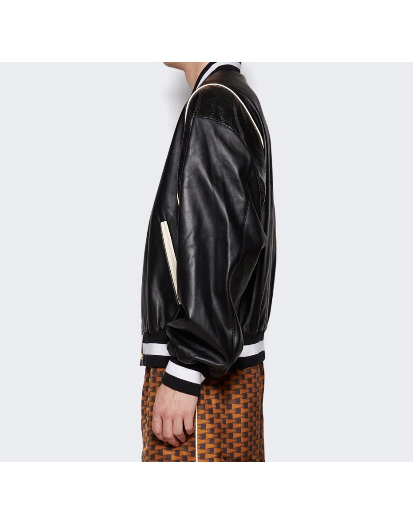 Bally | Men | Letterman Leather Jacket | Black