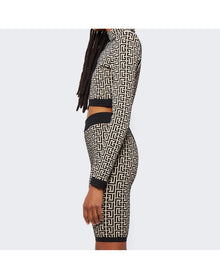 Balmain | Women | Monogram High Neck Cropped Pullover | Black