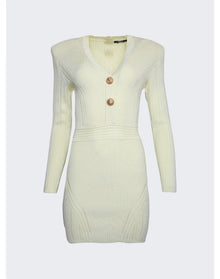 Balmain | Women | Short Knit Dress | Yellow