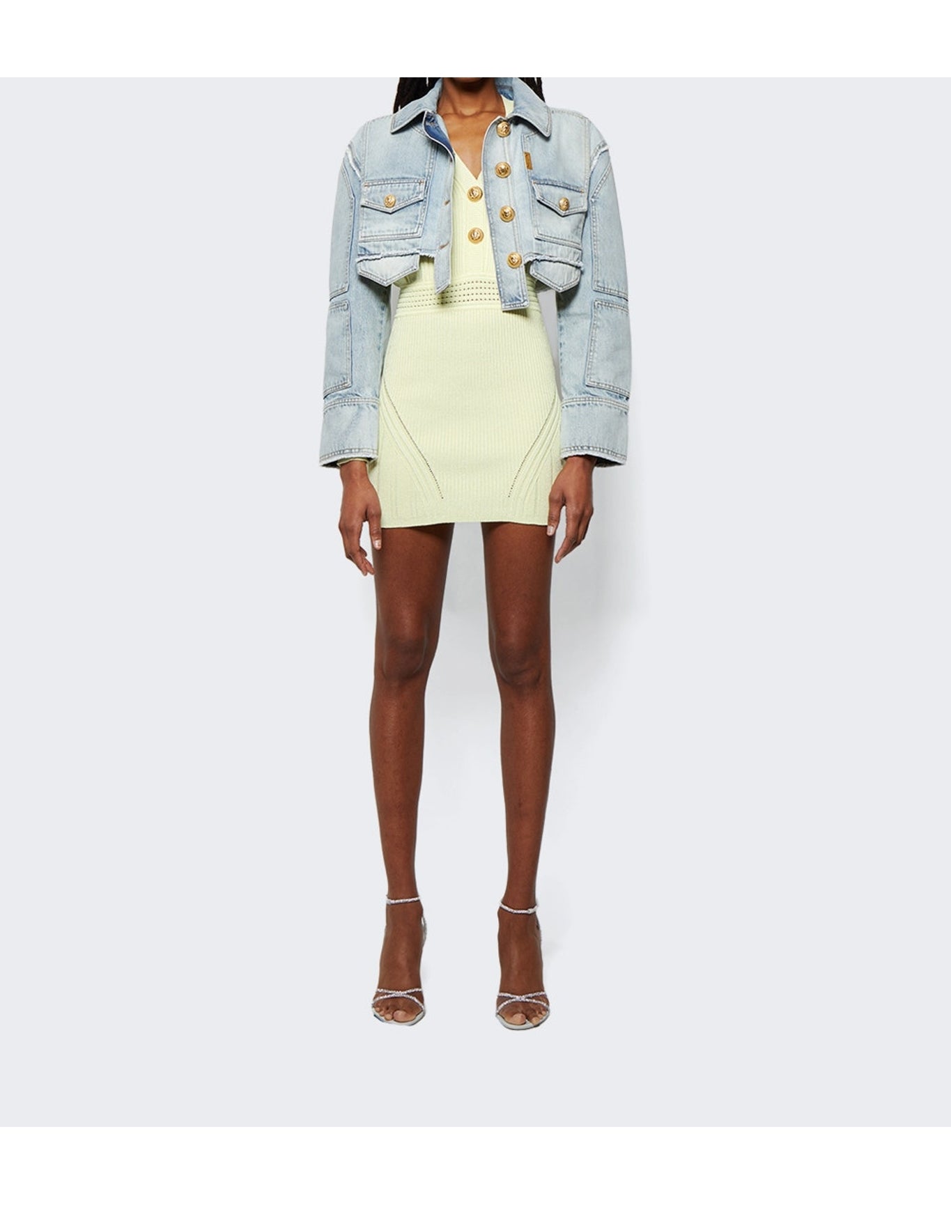 Balmain | Women | Short Knit Dress | Yellow