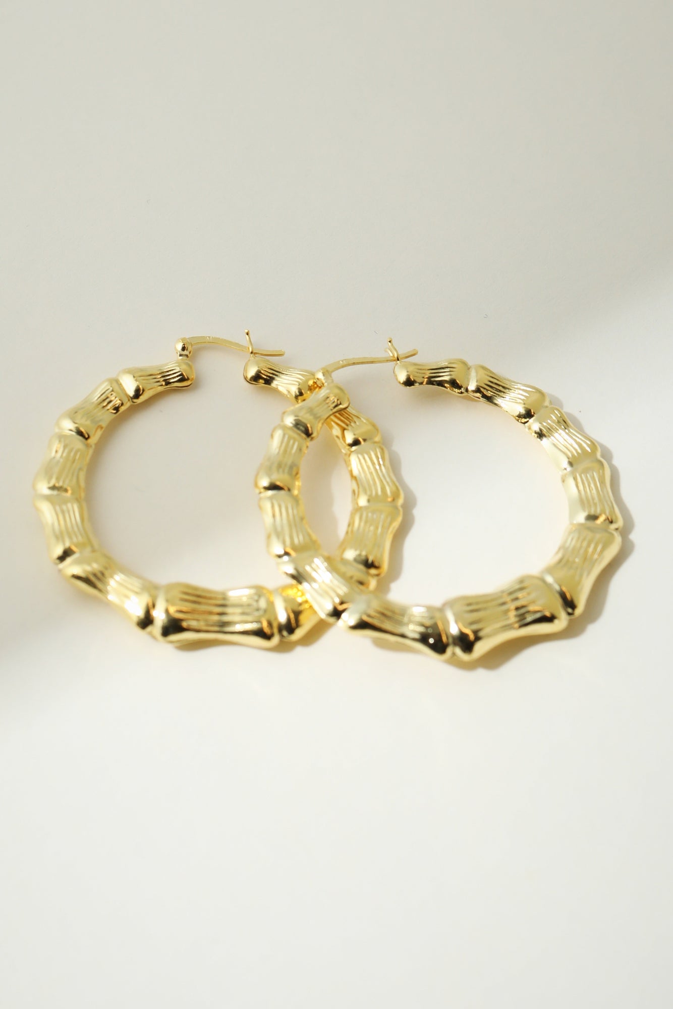 The Bamboo Hoop Earring | 18KT Gold Plated Brass