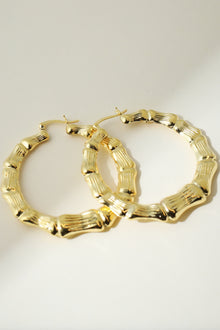 The Bamboo Hoop Earring | 18KT Gold Plated Brass