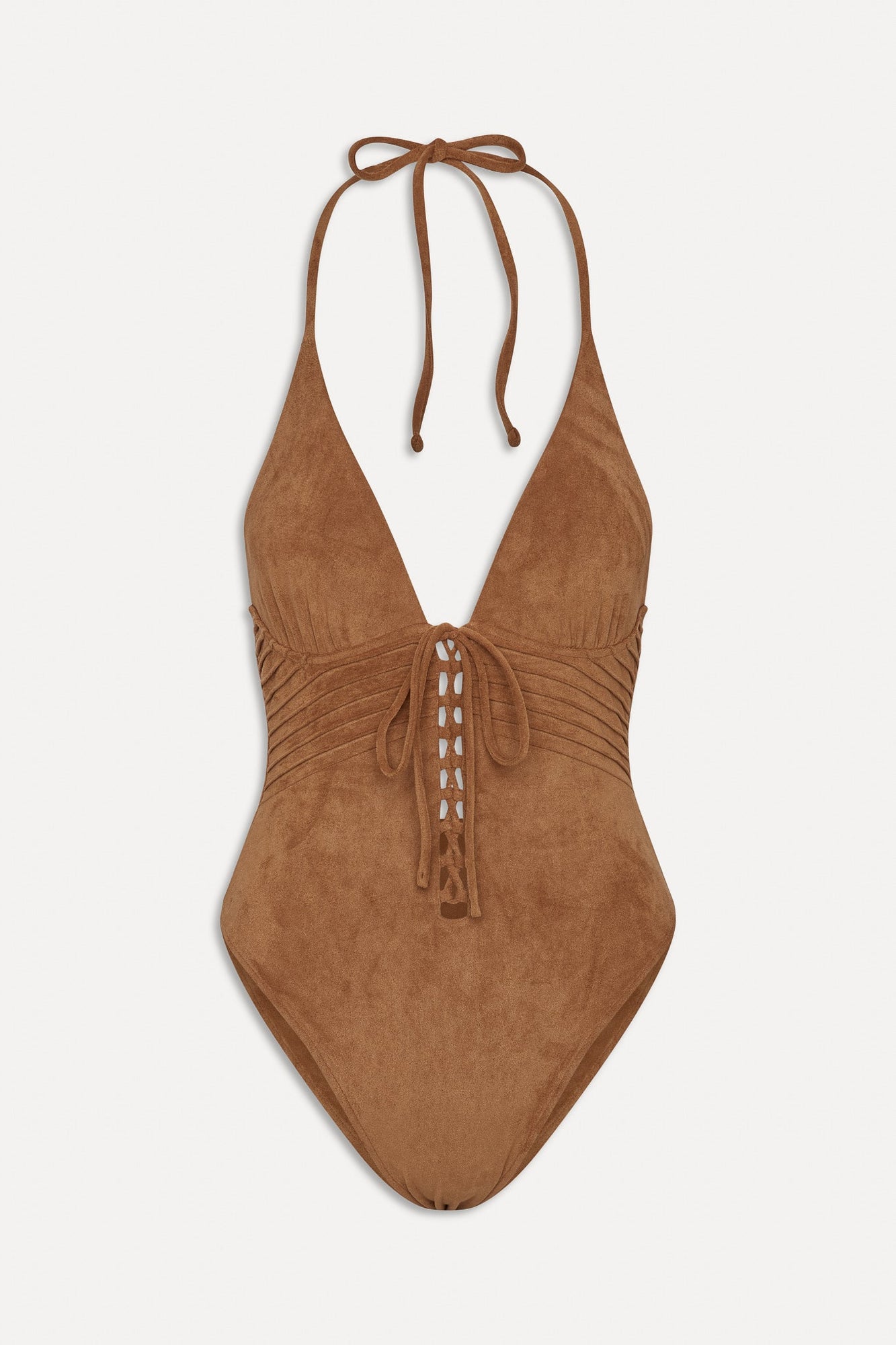 BELLA HADID Barrel One Piece Swimsuit Sunkissed Suede