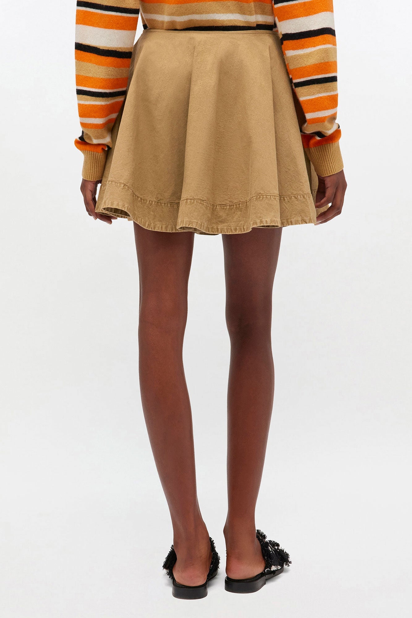 Beige Washed Mini Circle Skirt | Lark