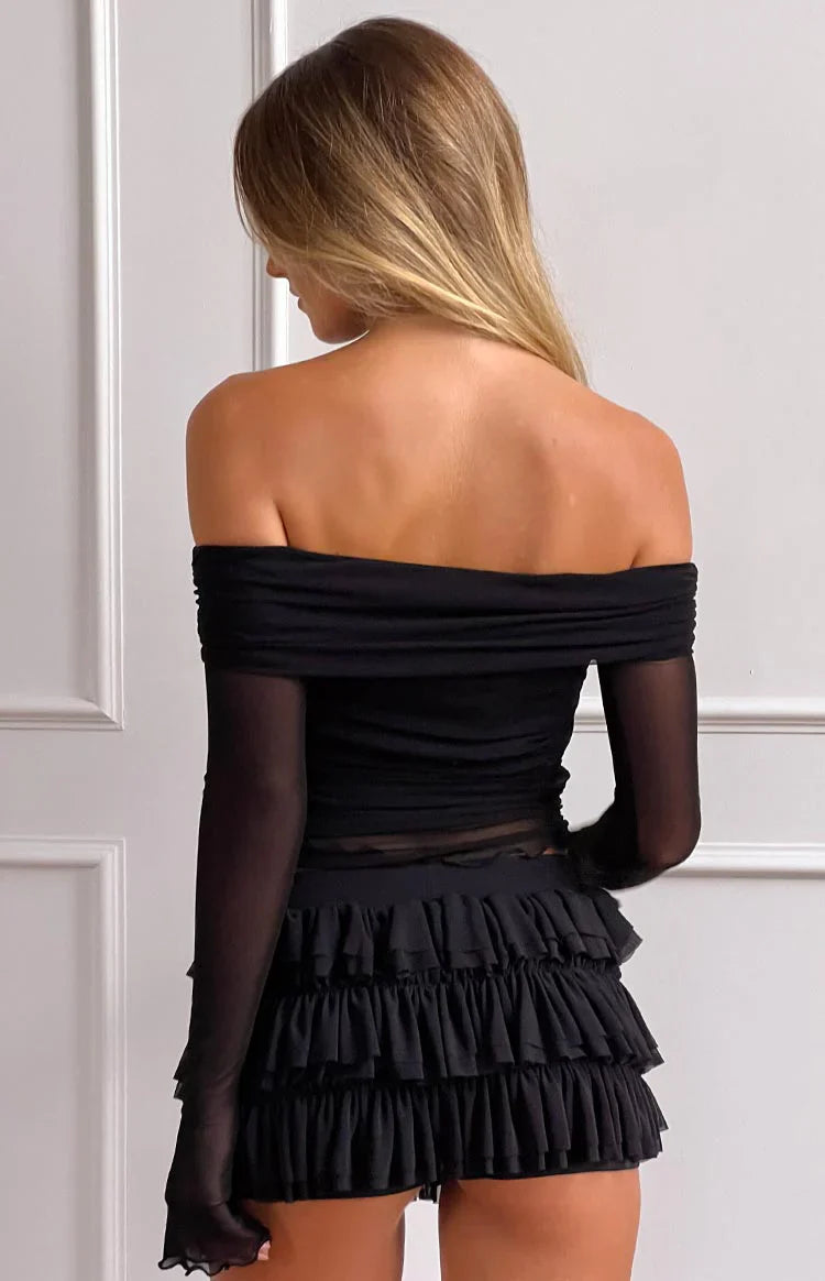 Belle Ruffle Shorts | Black