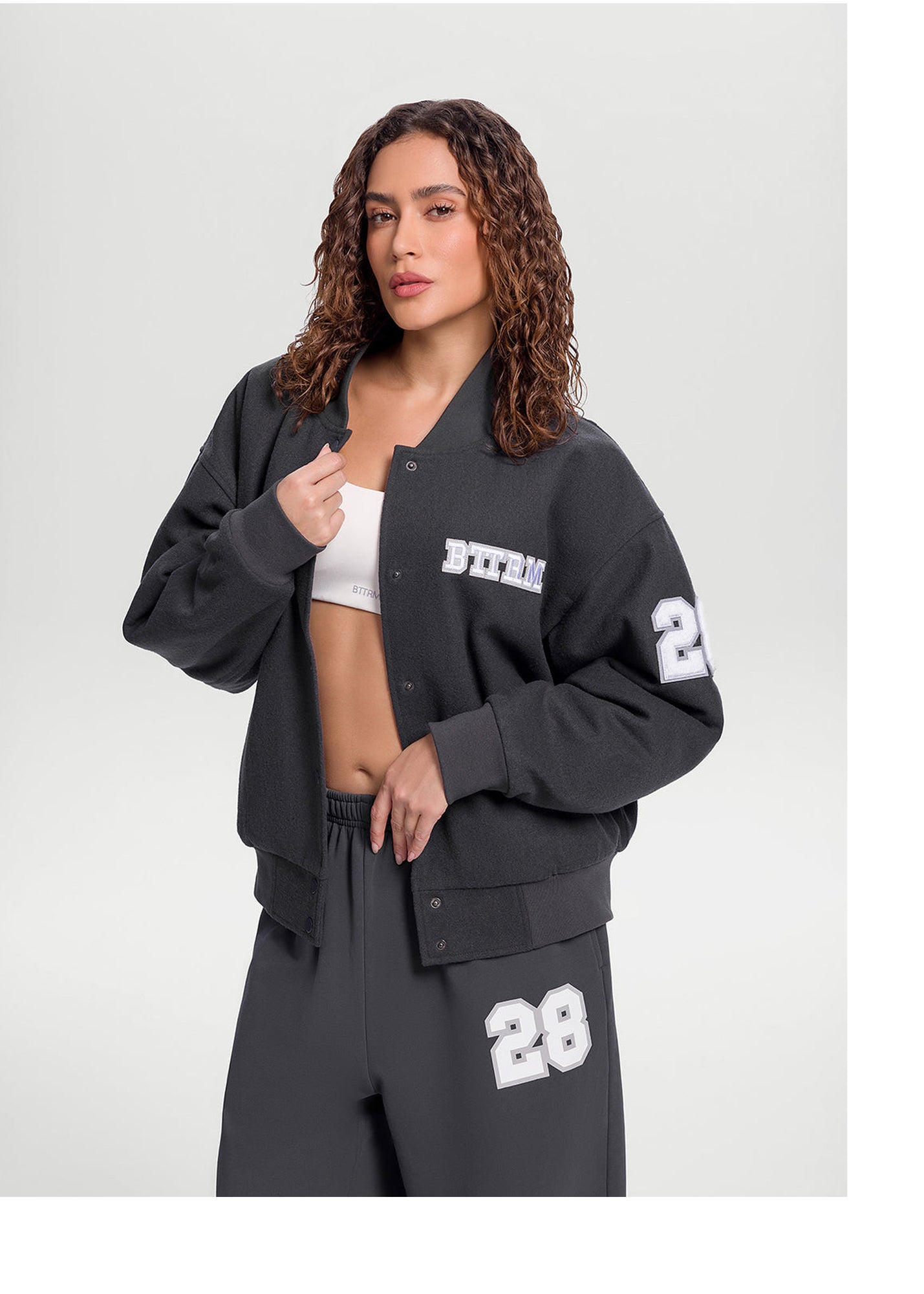 Better League Varsity Jacket | Charcoal