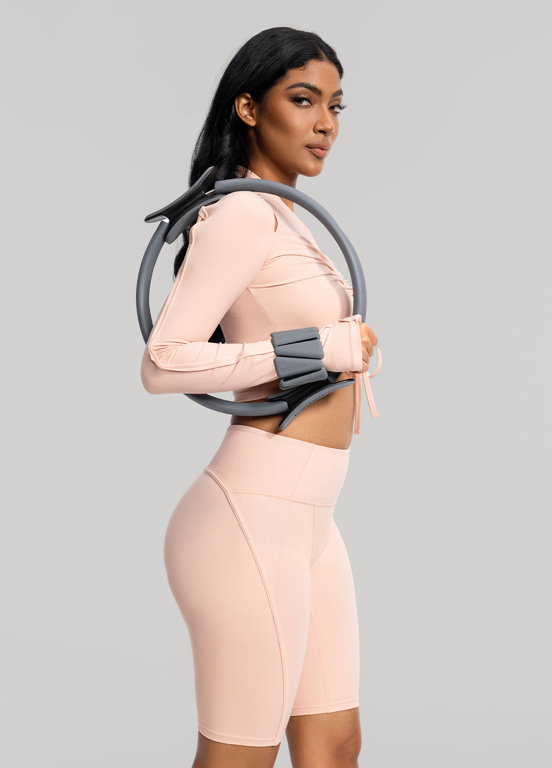 High-Waisted Performance Biker Shorts | Seashell
