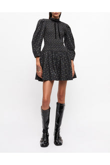 Black Floral Mini Smock Dress | Phantom