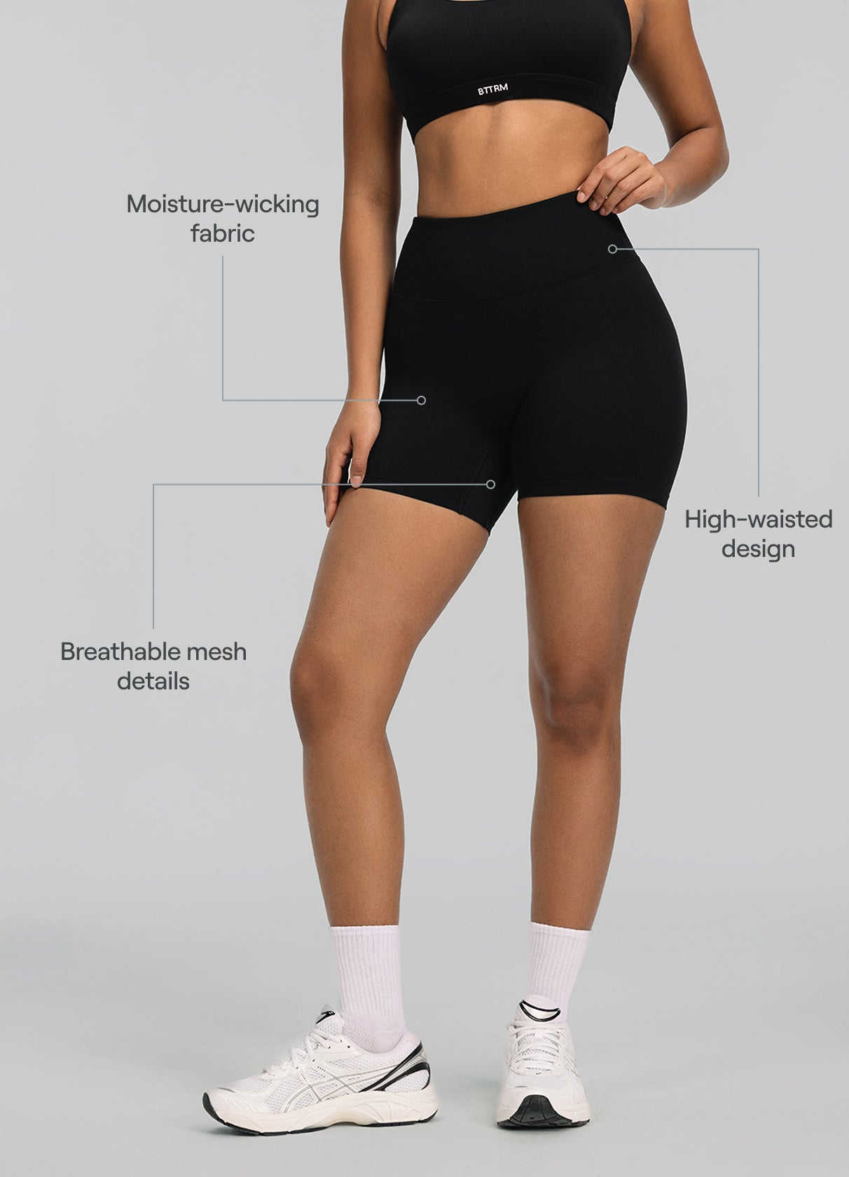 High-Waisted Impact Mesh Shorts | Black