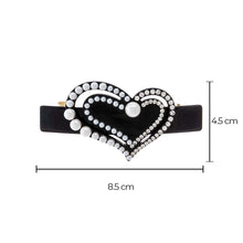 Pearl & Rhinestone Cutout Heart Barrette - Adina's Jewels