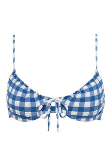 Lucy Bikini Top | Blue Gingham