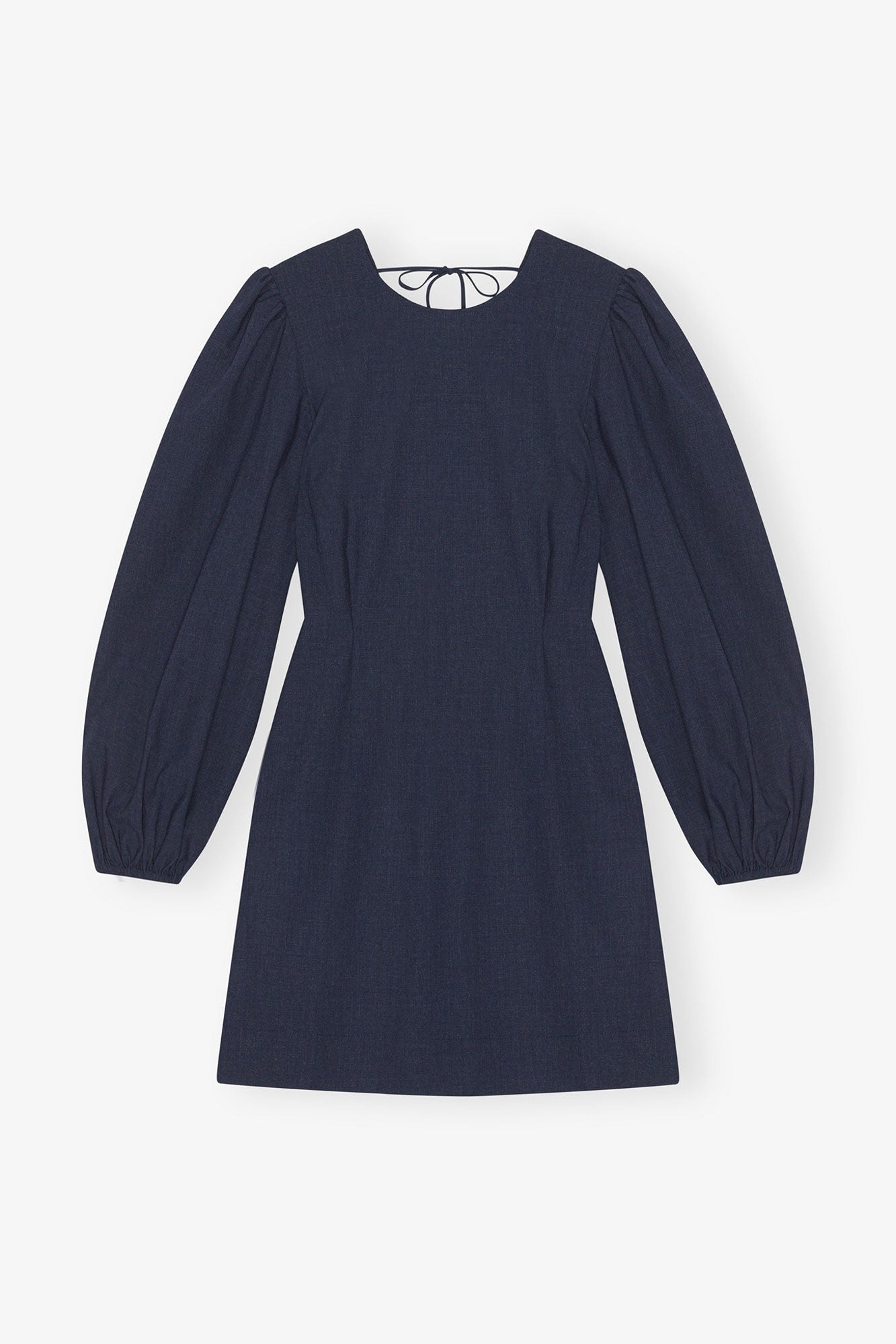 Blue Drapey Melange Open Back Mini Dress | Sky Captain
