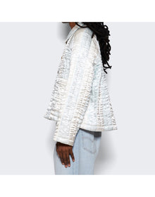 Bode | Men | Banker Stripe Jacket | White x Blue