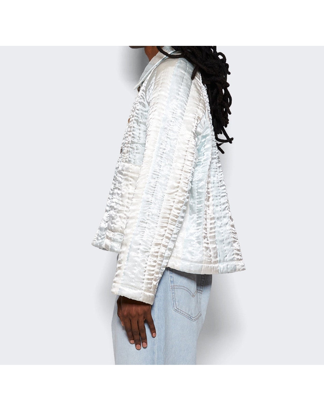 Bode | Men | Banker Stripe Jacket | White x Blue