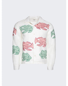 Bode | Men | Piscine Applique Long Sleeve Shirt | White