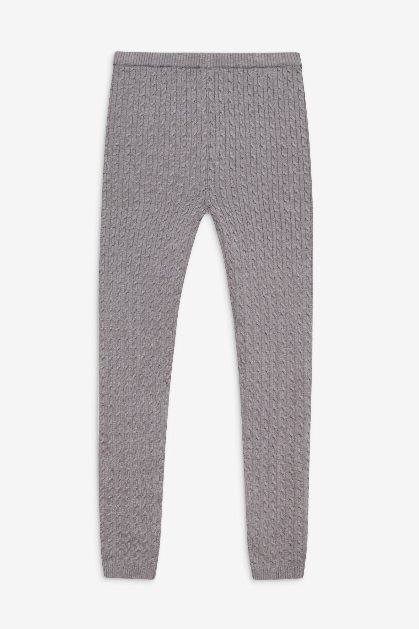Bodin cable knit high waisted leggings rain cloud grey