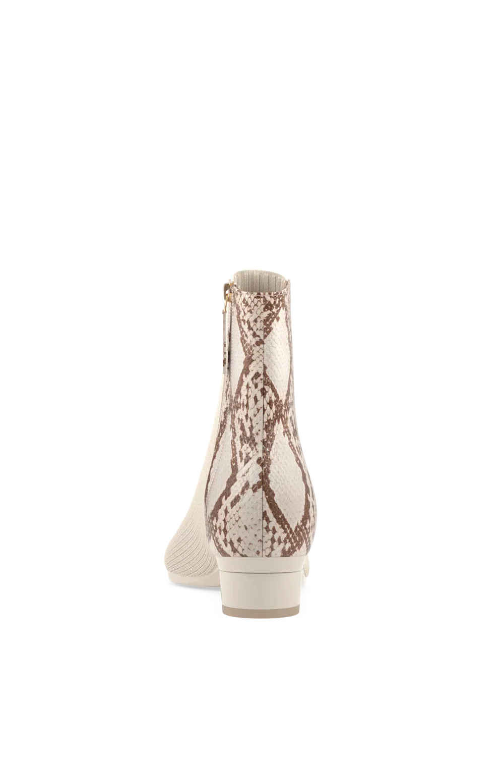 The Bootie | Ivory Snakeskin & Knit