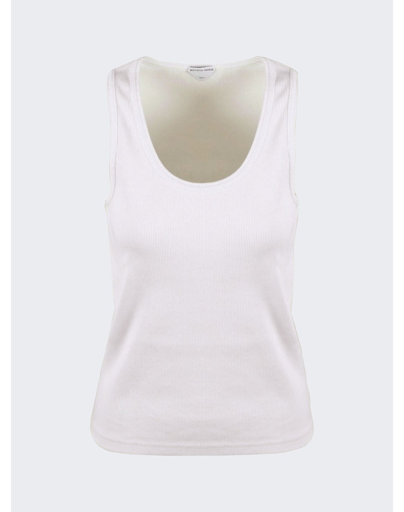 Bottega Veneta | Women | Dry Stretch Cotton Ribbed Tank Top | Chalk White