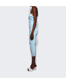 Bottega Veneta | Women | One Shoulder Midi Dress | Iceberg Blue