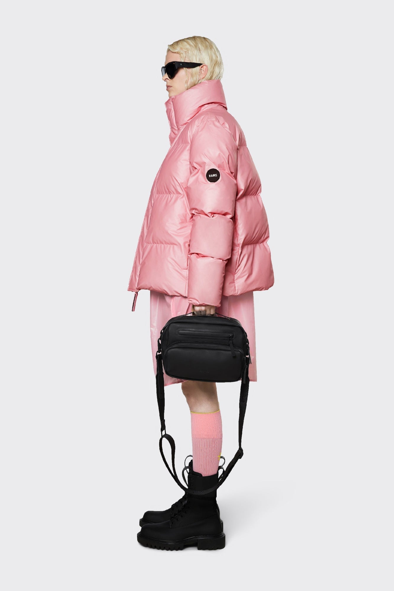 Unisex | Boxy Puffer Jacket | Pink Sky