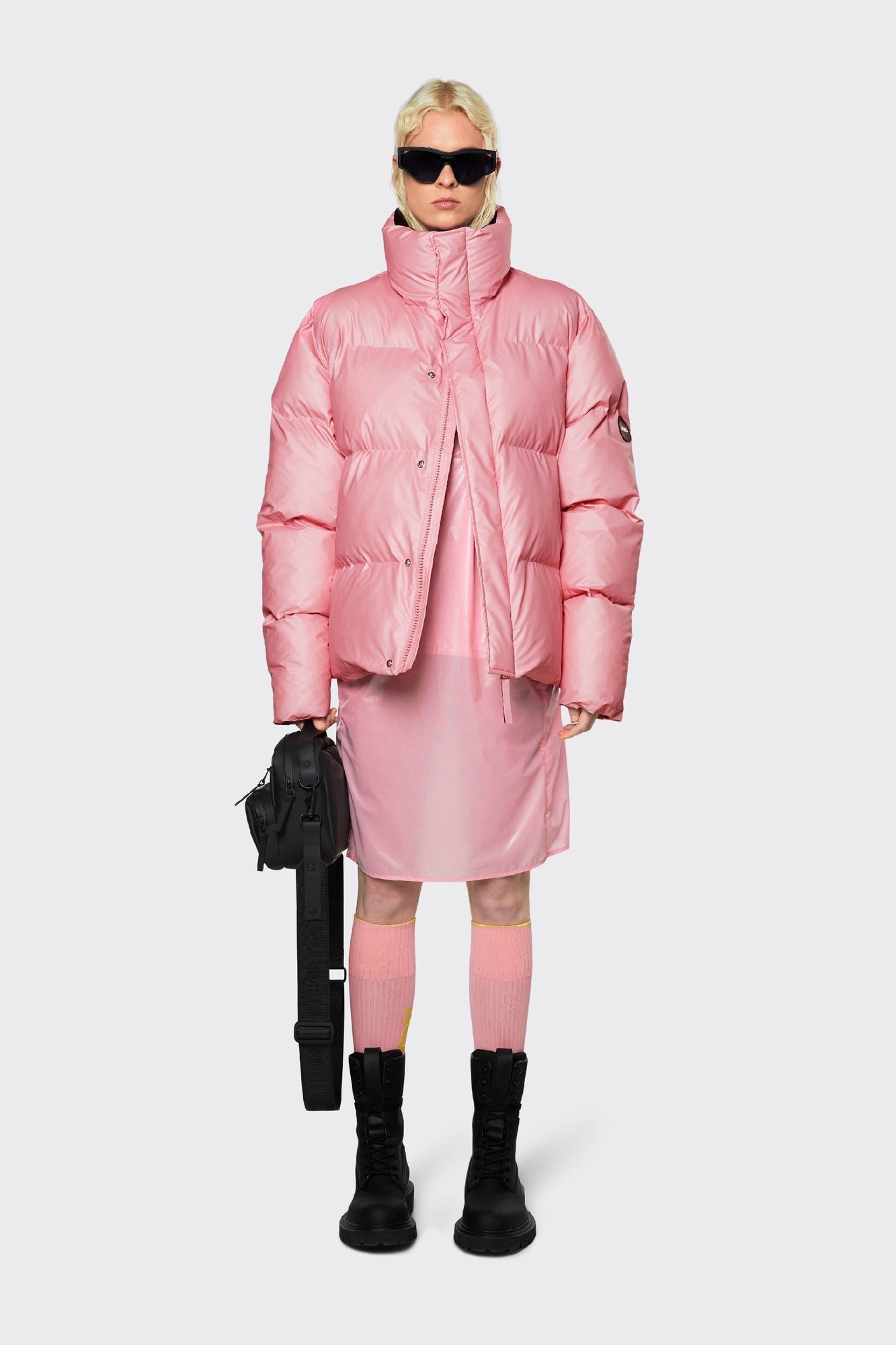 Unisex | Boxy Puffer Jacket | Pink Sky