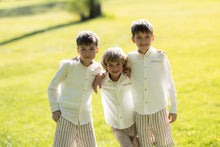 Boy | Ashton Linen Top and Shorts Set | White x Beige