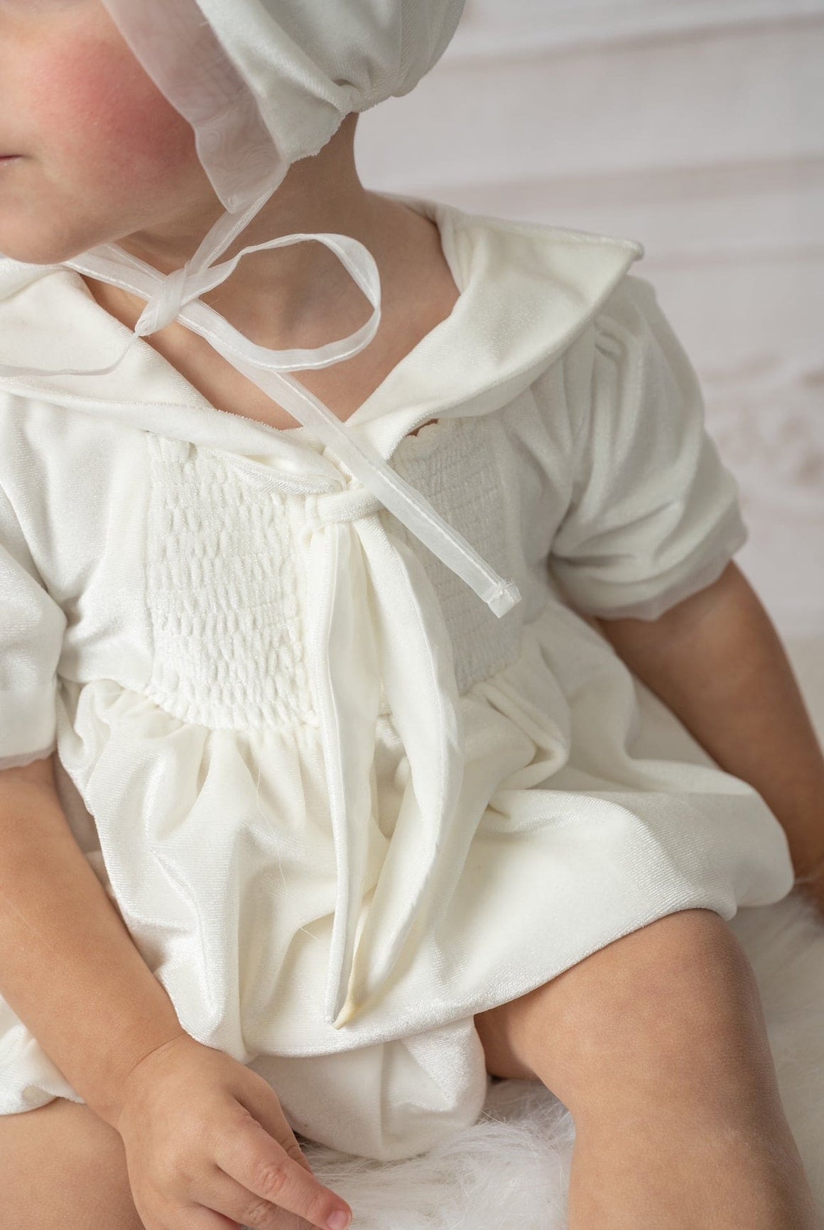 Boy | Helenus Velour Romper | Ivory