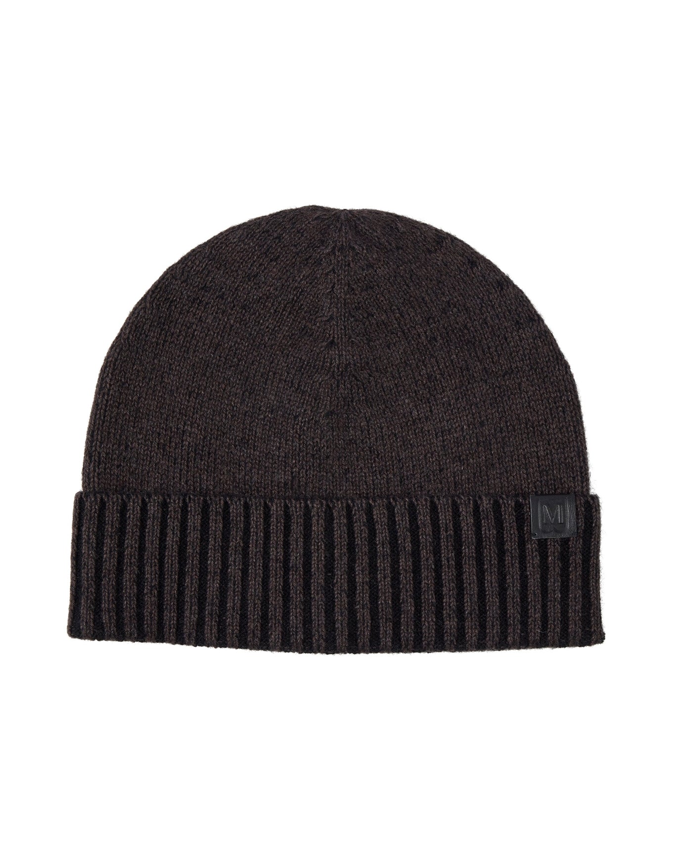 Bruno Magli | Men | Cashmere Two-Tone Jersey Hat With Rib Cuff | Brown/Black