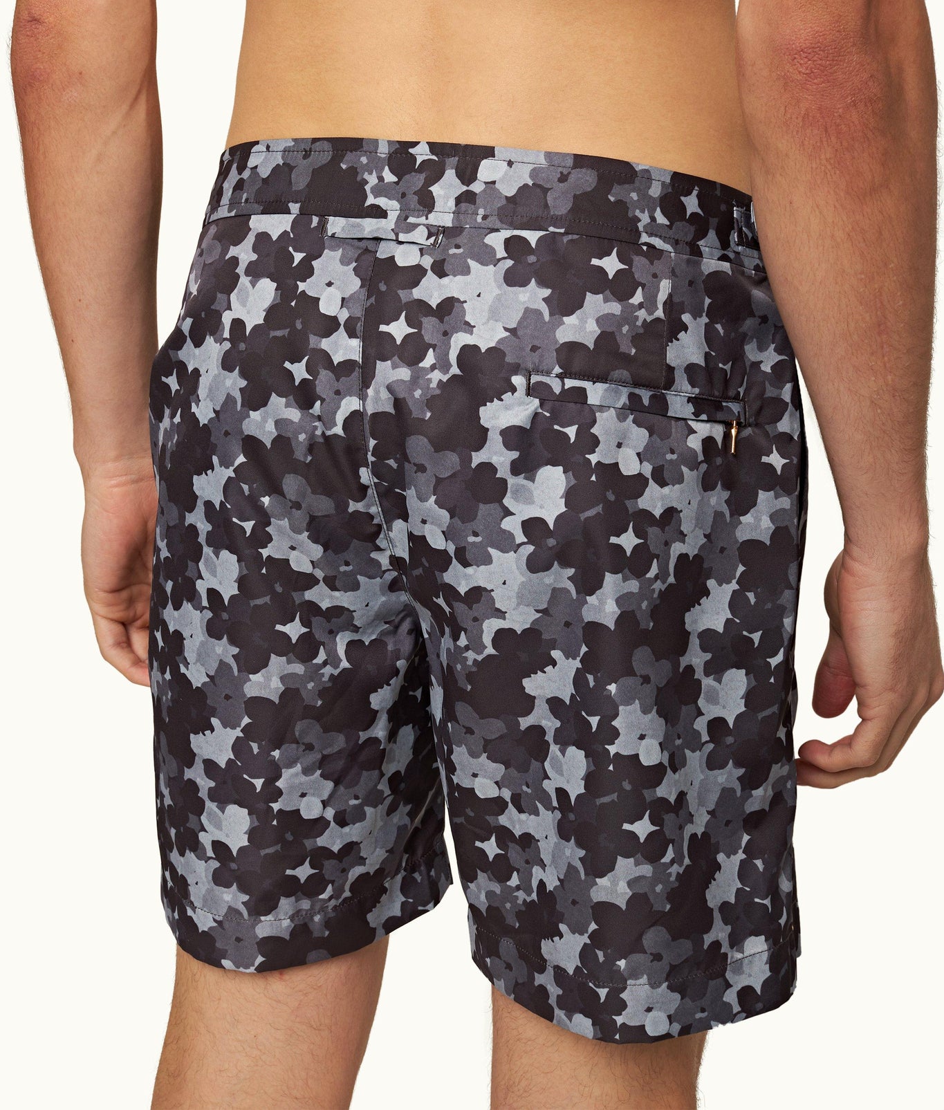 Bulldog Blossom Print Mid-Length Swim Shorts | Piranha Grey