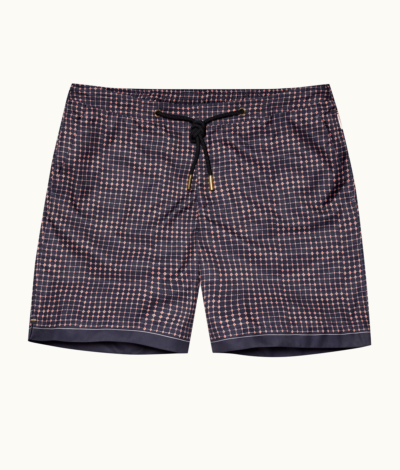 Bulldog Drawcord Tiescape Print Mid-Length Drawcord Swim Shorts | Azul Blue/Firestone