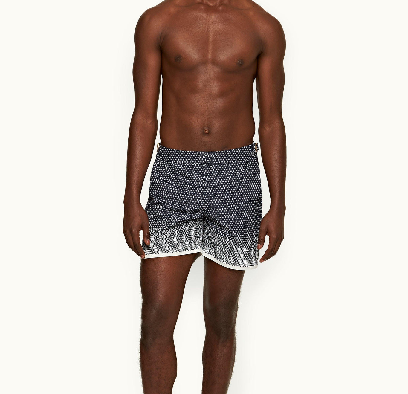 Bulldog Floret Mid-Length Swim Shorts | Night Iris/White